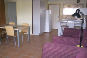 Lounge and kitchen at Chapman court